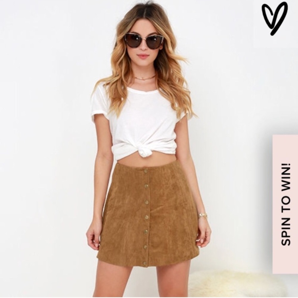 Lulu’s High Waisted Button Skirt